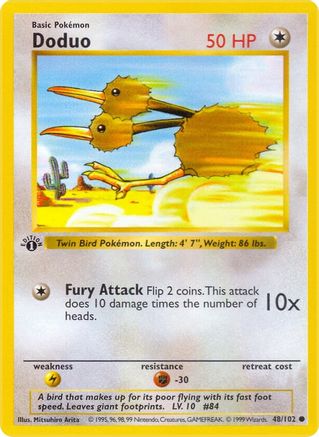 Doduo 048/102 - Unlimited Base Set Shadowless - Common