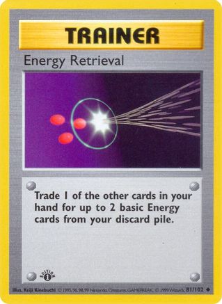 Energy Retrieval 081/102 - 1st Edition Base Set Shadowless - Uncommon