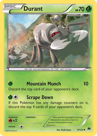 Durant 009 - Reverse Holofoil XY BREAKpoint - Uncommon