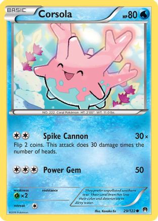 Corsola 029/122 - Reverse Holofoil XY BREAKpoint - Common