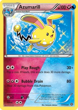 Azumarill 077/114 - Reverse Holofoil XY Steam Siege - Uncommon