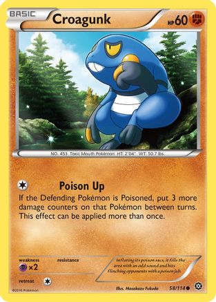 Croagunk 058/114 - Reverse Holofoil XY Steam Siege - Common