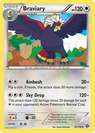 Braviary 093 - Reverse Holofoil XY Steam Siege - Uncommon