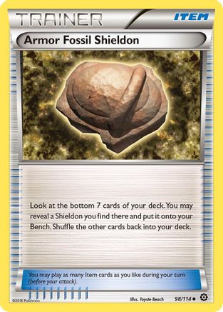 Armor Fossil Shieldon 098/114 - Reverse Holofoil XY Steam Siege - Uncommon