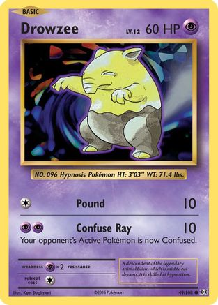 Drowzee 049/108 - Reverse Holofoil XY Evolutions - Common