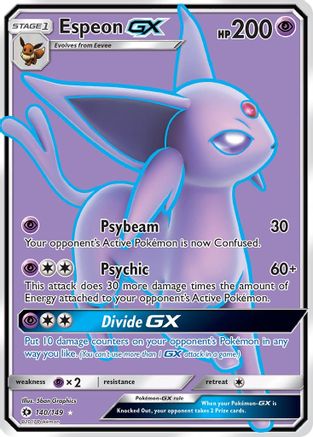 Espeon GX (Full Art) 140/149 - Holofoil SM Base Set - Ultra Rare