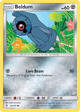Beldum 083/145 - Reverse Holofoil SM Guardians Rising - Common