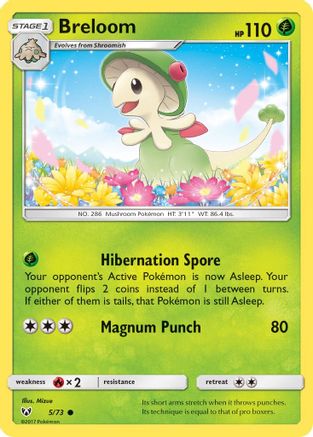 Breloom 005/73 - Reverse Holofoil Shining Legends - Common