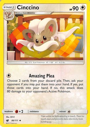 Cinccino 086/111 SM Crimson Invasion - Uncommon