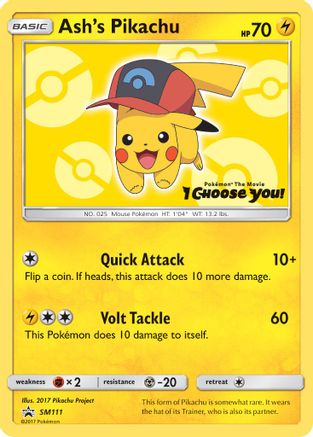 Ash's Pikachu SM111 SM Promos - Promo