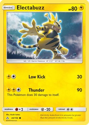 Electabuzz 043/156 - Reverse Holofoil SM Ultra Prism - Common
