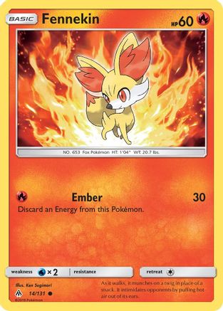 Fennekin (14) 014/131 - Reverse Holofoil SM Forbidden Light - Common