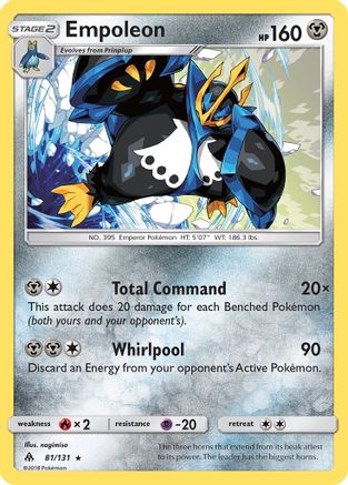 Empoleon 081/131 - Holofoil SM Forbidden Light - Holo Rare