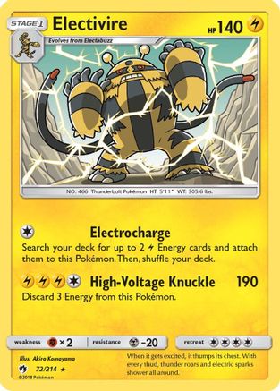 Electivire 072 SM Lost Thunder - Rare
