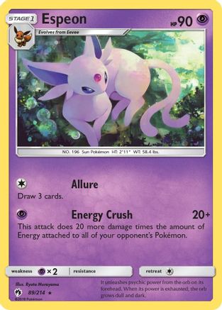 Espeon 089/214 - Reverse Holofoil SM Lost Thunder - Rare