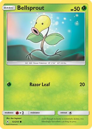 Bellsprout 013 - Reverse Holofoil SM Unbroken Bonds - Common