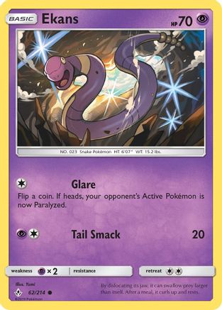 Ekans 062/214 - Reverse Holofoil SM Unbroken Bonds - Common