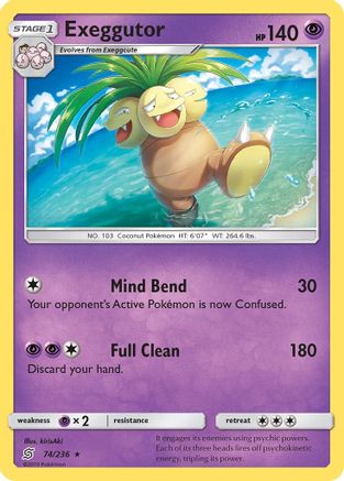 Exeggutor 074 - Reverse Holofoil SM Unified Minds - Rare