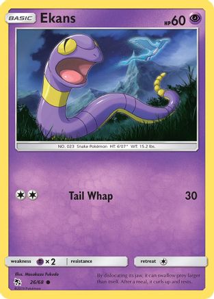 Ekans (26) 026/68 - Reverse Holofoil Hidden Fates - Common