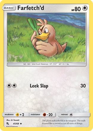 Farfetch'd 045/68 - Reverse Holofoil Hidden Fates - Uncommon