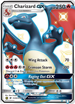 Charizard GX SV49/SV94 - Holofoil Hidden Fates Shiny Vault - Shiny Holo Rare