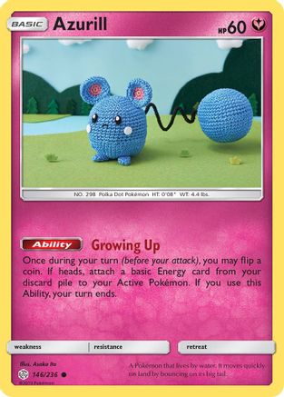 Azurill 146/236 - Reverse Holofoil SM Cosmic Eclipse - Common