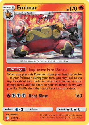 Emboar 033/236 SM Cosmic Eclipse - Rare