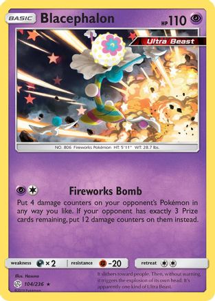 Blacephalon 104/236 - Reverse Holofoil SM Cosmic Eclipse - Holo Rare