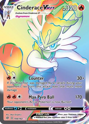 Cinderace VMAX (Secret) 194/192 - Holofoil SWSH02 Rebel Clash - Secret Rare