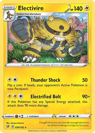 Electivire 059/192 - Reverse Holofoil SWSH02 Rebel Clash - Rare