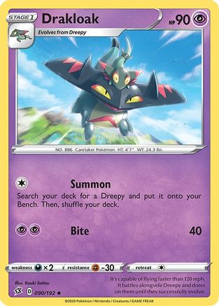 Drakloak 090/192 - Reverse Holofoil SWSH02 Rebel Clash - Uncommon