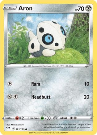 Aron 121/189 - Reverse Holofoil SWSH03 Darkness Ablaze - Common