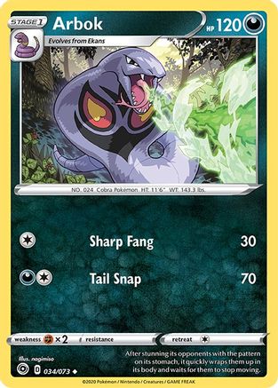 Arbok 034/73 - Reverse Holofoil Champions Path - Uncommon