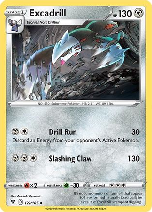 Excadrill 122/185 - Reverse Holofoil SWSH04 Vivid Voltage - Uncommon