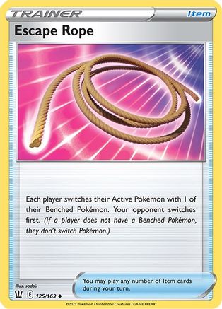 Escape Rope 125/163 - Reverse Holofoil SWSH05 Battle Styles - Uncommon