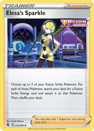 Elesa's Sparkle 233/264 - Reverse Holofoil SWSH08 Fusion Strike - Uncommon