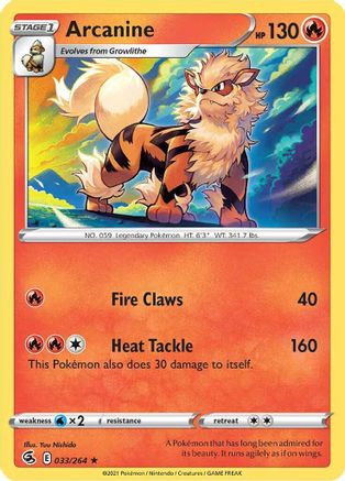 Arcanine 033/264 SWSH08 Fusion Strike - Rare