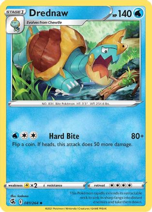 Drednaw 081/264 - Reverse Holofoil SWSH08 Fusion Strike - Uncommon