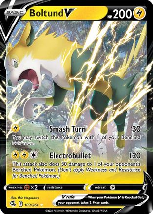 Boltund V 103/264 - Holofoil SWSH08 Fusion Strike - Ultra Rare