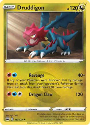 Druddigon 113/172 - Reverse Holofoil SWSH09 Brilliant Stars - Rare
