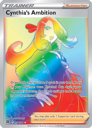 Cynthia's Ambition (Secret) 178/172 - Holofoil SWSH09 Brilliant Stars - Secret Rare