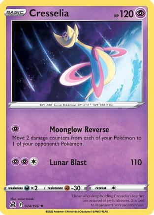Cresselia 074/196 - Reverse Holofoil SWSH11 Lost Origin - Holo Rare