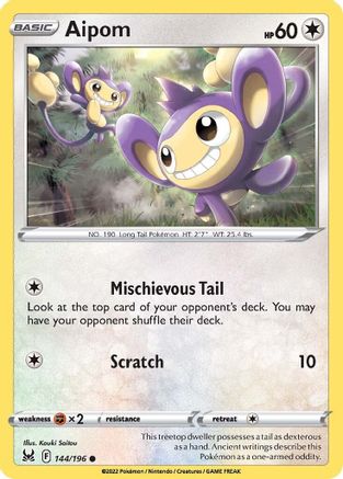 Aipom 144/196 SWSH11 Lost Origin - Common