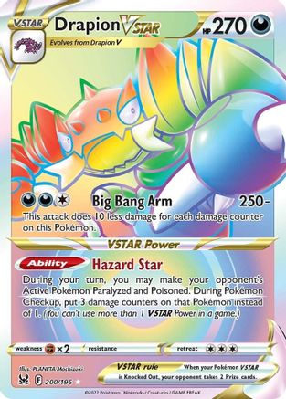 Drapion VSTAR (Secret) 200/196 - Holofoil SWSH11 Lost Origin - Secret Rare