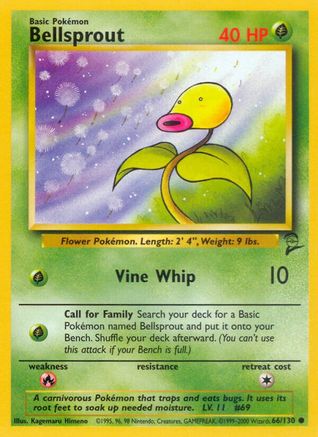 Bellsprout 066/130 Base Set 2 - Common