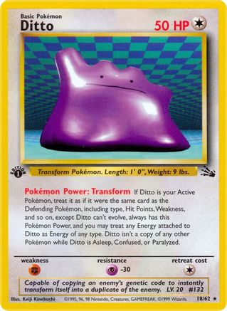 Ditto (18) 018/62 - 1st Edition Fossil - Rare