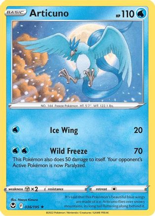 Articuno 036/195 - Holofoil SWSH12 Silver Tempest - Holo Rare