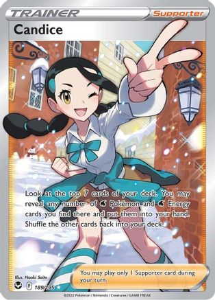 Candice (Full Art) 189/195 - Holofoil SWSH12 Silver Tempest - Ultra Rare
