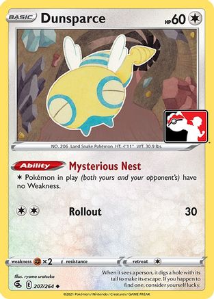 Dunsparce 207 Prize Pack Series Cards - Uncommon