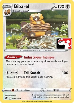 Bibarel 121/172 - Holofoil Prize Pack Series Cards - Rare